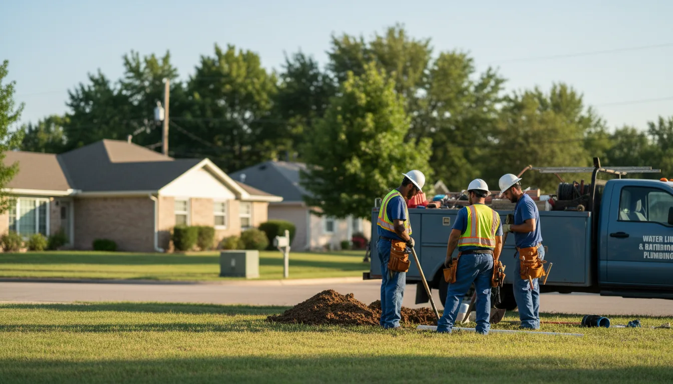Residential water line and bathroom plumbing service in Adair, IL